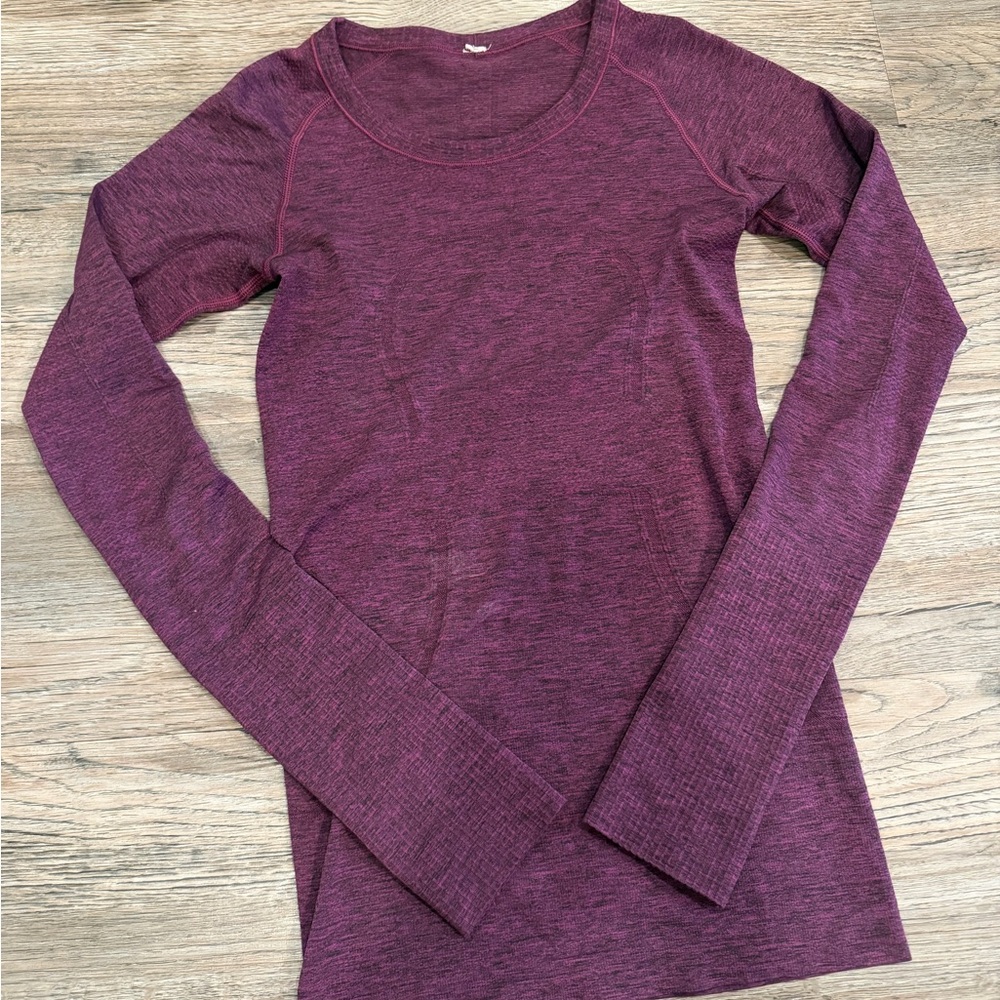 Lululemon Swiftly Tech Long Sleeve Maroon Plum 2 XS